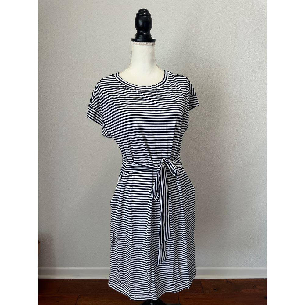 Merokeety Navy & White Striped Sundress in Blue